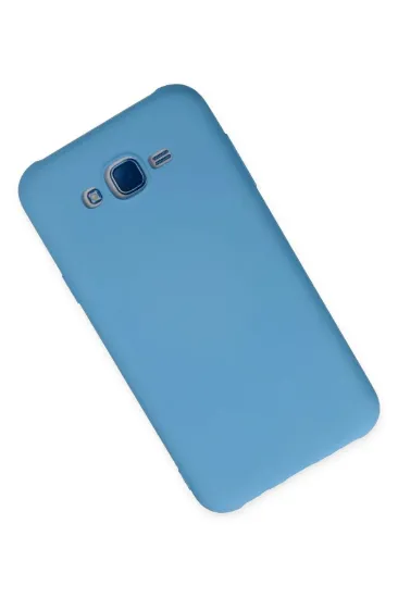 Newface Samsung Galaxy J7 Kılıf Nano içi Kadife Silikon - Mavi resmi