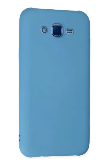 Newface Samsung Galaxy J7 Kılıf Nano içi Kadife Silikon - Mavi resmi