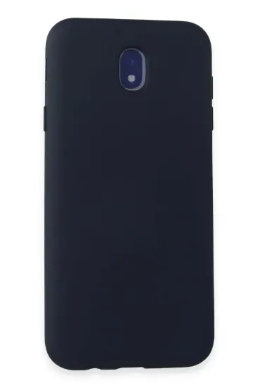 Newface Samsung Galaxy J7 Pro / J730 Kılıf Nano içi Kadife Silikon - Koyu Mavi resmi