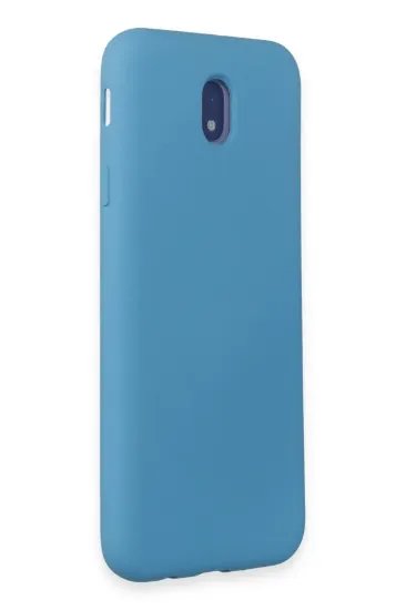 Newface Samsung Galaxy J7 Pro / J730 Kılıf Nano içi Kadife Silikon - Mavi resmi