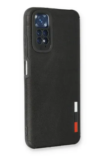 Newface Xiaomi Redmi Note 11 Kılıf Loop Deri Silikon - Siyah resmi