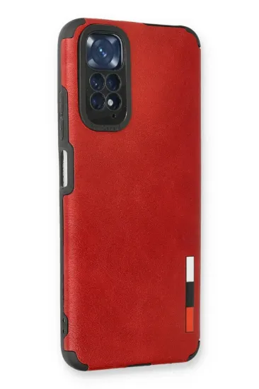 Newface Xiaomi Redmi Note 11 Kılıf Loop Deri Silikon - Kırmızı resmi