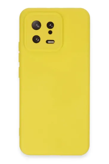Newface Xiaomi Mi 13 Kılıf Nano içi Kadife Silikon - Sarı resmi