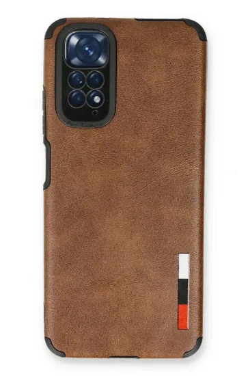 Newface Xiaomi Redmi Note 11 Kılıf Loop Deri Silikon - Kahverengi resmi