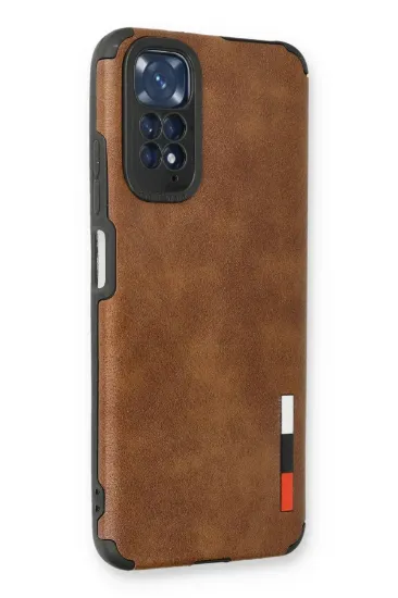 Newface Xiaomi Redmi Note 11 Kılıf Loop Deri Silikon - Kahverengi resmi