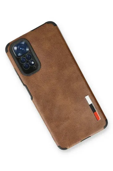 Newface Xiaomi Redmi Note 11 Kılıf Loop Deri Silikon - Kahverengi resmi