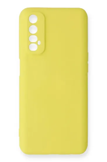 Newface Realme 7 Kılıf Nano içi Kadife Silikon - Sarı resmi