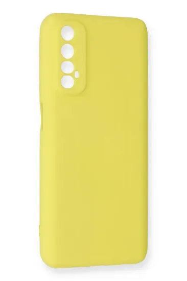 Newface Realme 7 Kılıf Nano içi Kadife Silikon - Sarı resmi