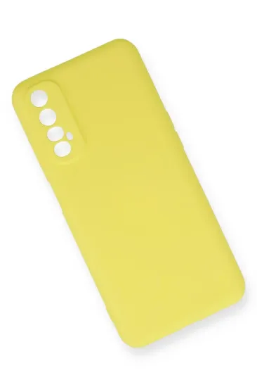 Newface Realme 7 Kılıf Nano içi Kadife Silikon - Sarı resmi