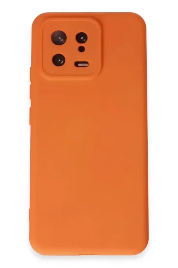 Newface Xiaomi Mi 13 Kılıf Nano içi Kadife Silikon - Turuncu resmi