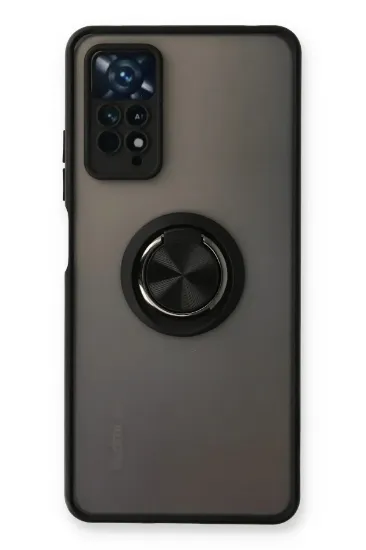 Newface Xiaomi Redmi Note 11 Pro Kılıf Montreal Yüzüklü Silikon Kapak - Siyah resmi