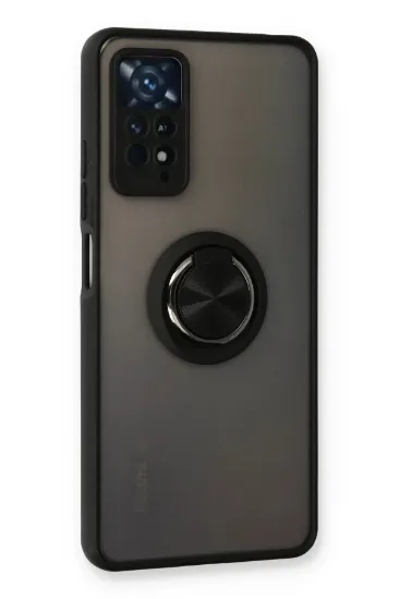 Newface Xiaomi Redmi Note 11 Pro Kılıf Montreal Yüzüklü Silikon Kapak - Siyah resmi