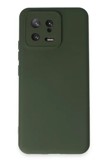 Newface Xiaomi Mi 13 Kılıf Nano içi Kadife Silikon - Koyu Yeşil resmi