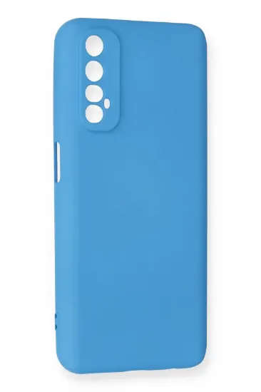 Newface Realme 7 Kılıf Nano içi Kadife Silikon - Mavi resmi