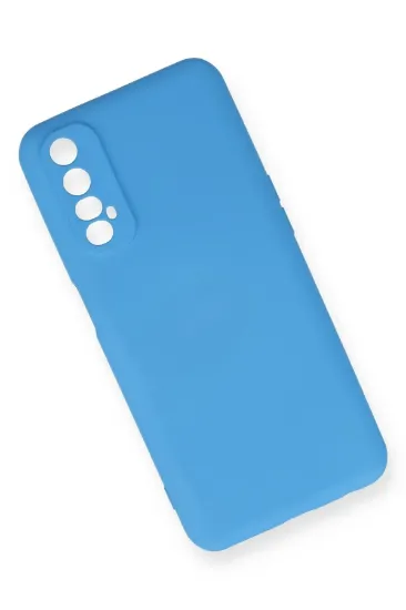 Newface Realme 7 Kılıf Nano içi Kadife Silikon - Mavi resmi