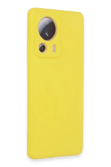 Newface Xiaomi Mi 13 Lite Kılıf Nano içi Kadife Silikon - Sarı resmi
