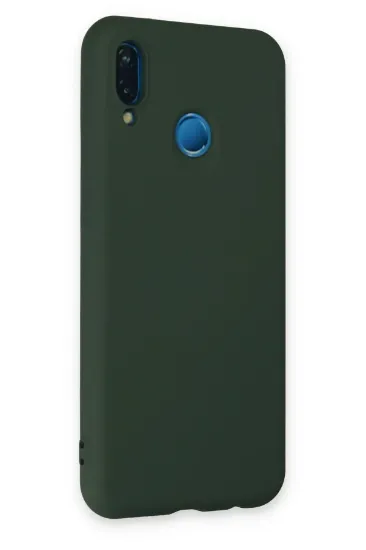 Newface Huawei P20 Lite Kılıf Nano içi Kadife Silikon - Koyu Yeşil resmi