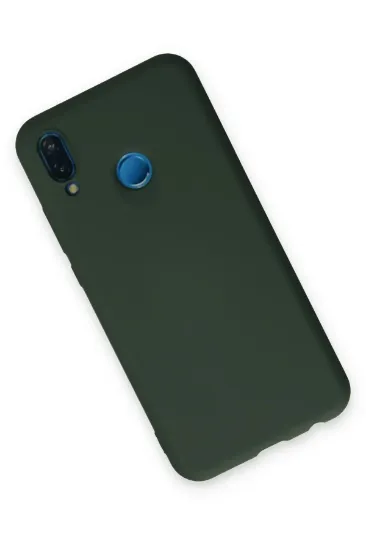 Newface Huawei P20 Lite Kılıf Nano içi Kadife Silikon - Koyu Yeşil resmi