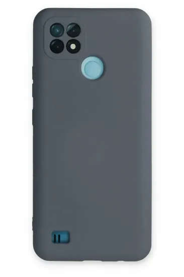 Newface Realme C21 Kılıf Nano içi Kadife Silikon - Gri resmi