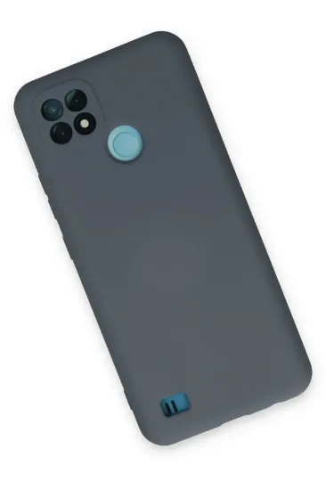 Newface Realme C21 Kılıf Nano içi Kadife Silikon - Gri resmi