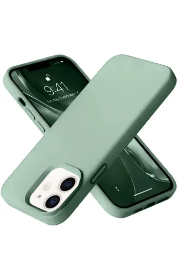 Newface iPhone 12 Kılıf Nano içi Kadife Silikon - Su Yeşili resmi