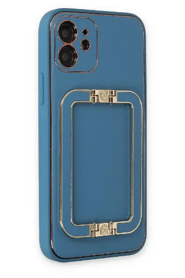 Newface iPhone 11 Kılıf Coco Elit Kapak - Mavi resmi