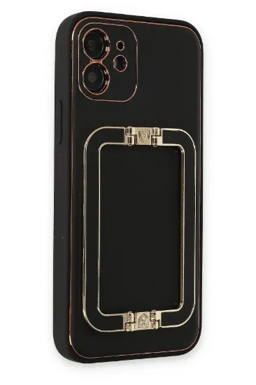 Newface iPhone 12 Kılıf Coco Elit Kapak - Siyah resmi