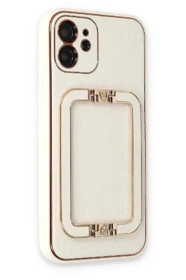 Newface iPhone 12 Kılıf Coco Elit Kapak - Beyaz resmi