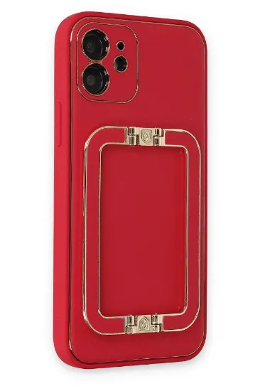 Newface iPhone 12 Kılıf Coco Elit Kapak - Kırmızı resmi
