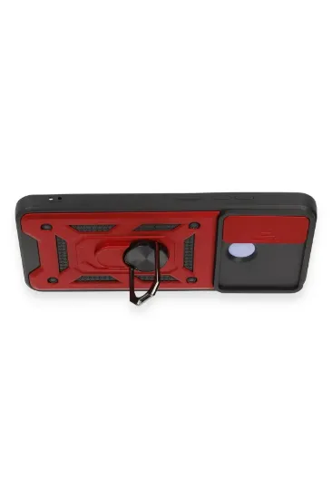 Newface Xiaomi Redmi 12C Kılıf Pars Lens Yüzüklü Silikon - Kırmızı resmi