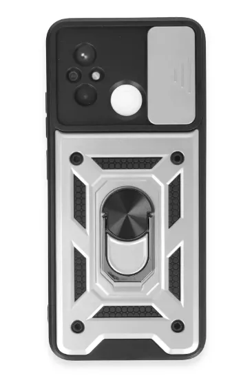 Newface Xiaomi Redmi 12C Kılıf Pars Lens Yüzüklü Silikon - Gümüş resmi