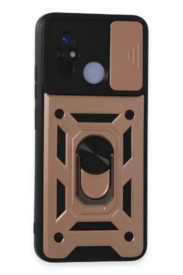 Newface Xiaomi Redmi 12C Kılıf Pars Lens Yüzüklü Silikon - Rose Gold resmi