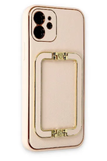 Newface iPhone 12 Kılıf Coco Elit Kapak - Gold resmi