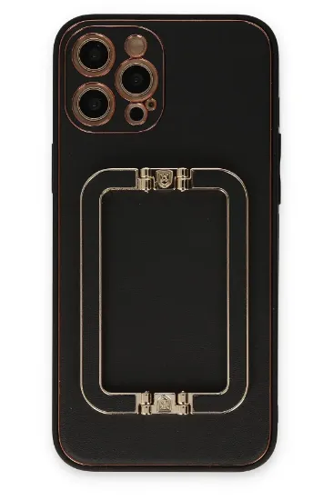 Newface iPhone 12 Pro Kılıf Coco Elit Kapak - Siyah resmi