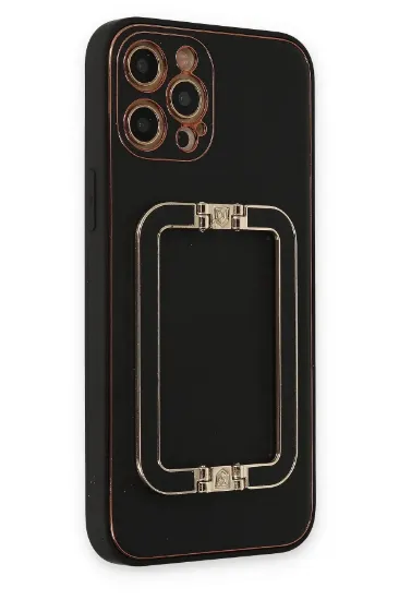 Newface iPhone 12 Pro Kılıf Coco Elit Kapak - Siyah resmi