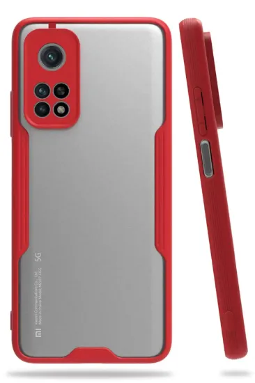 Newface Xiaomi Mi 10T Pro Kılıf Platin Silikon - Kırmızı resmi