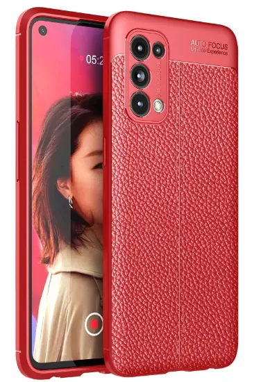Newface Oppo Reno 5 Kılıf Auto Focus Kapak - Kırmızı resmi