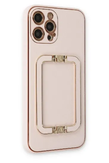 Newface iPhone 12 Pro Kılıf Coco Elit Kapak - Pudra resmi