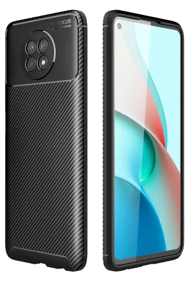 Newface Xiaomi Redmi Note 9 5G Kılıf Auto Focus Karbon Kapak - Siyah resmi