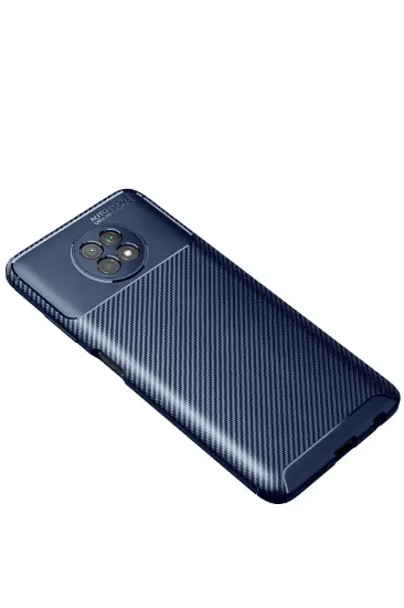 Newface Xiaomi Redmi Note 9 5G Kılıf Auto Focus Karbon Kapak - Lacivert resmi