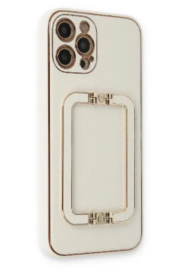 Newface iPhone 12 Pro Max Kılıf Coco Elit Kapak - Beyaz resmi