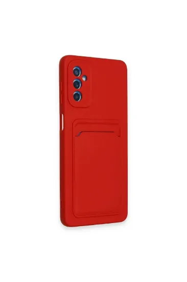 Newface Samsung Galaxy A14 4G Kılıf Kelvin Kartvizitli Silikon - Kırmızı resmi