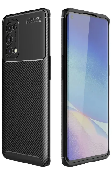 Newface Oppo Reno 5 Pro Kılıf Auto Focus Karbon Kapak - Siyah resmi