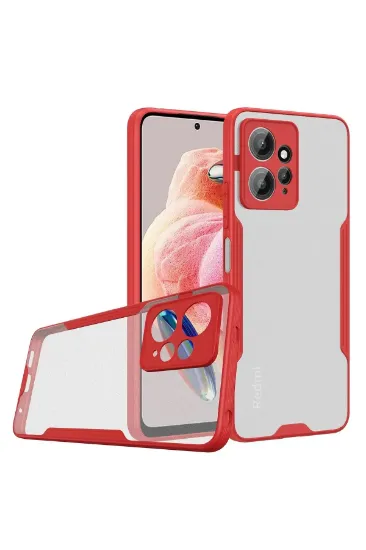 Newface Xiaomi Redmi Note 12 4G Kılıf Platin Silikon - Kırmızı resmi