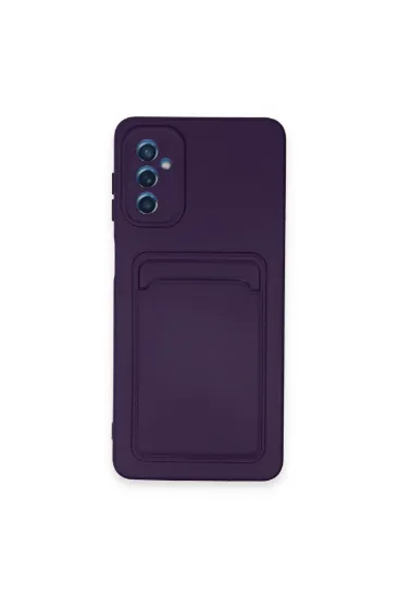 Newface Samsung Galaxy A14 4G Kılıf Kelvin Kartvizitli Silikon - Derin Mor resmi