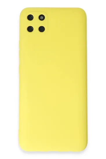 Newface Realme C11 Kılıf Nano içi Kadife Silikon - Sarı resmi