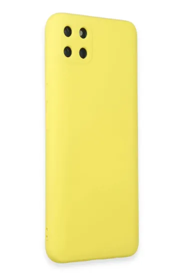 Newface Realme C11 Kılıf Nano içi Kadife Silikon - Sarı resmi