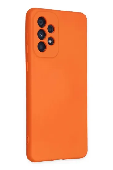 Newface Samsung Galaxy A23 4G Kılıf Nano içi Kadife Silikon - Turuncu resmi