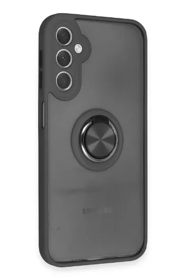 Newface Samsung Galaxy A24 4G Kılıf Montreal Yüzüklü Silikon Kapak - Siyah resmi