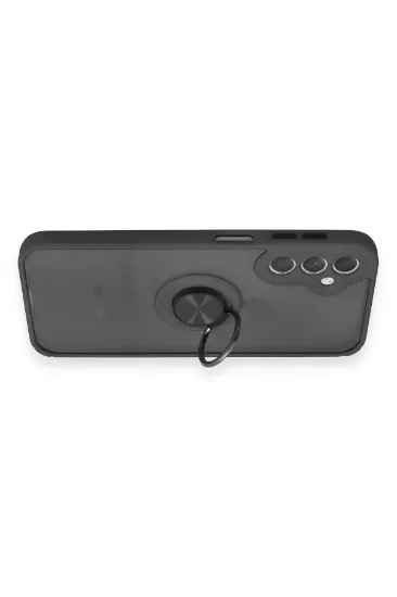 Newface Samsung Galaxy A24 4G Kılıf Montreal Yüzüklü Silikon Kapak - Siyah resmi